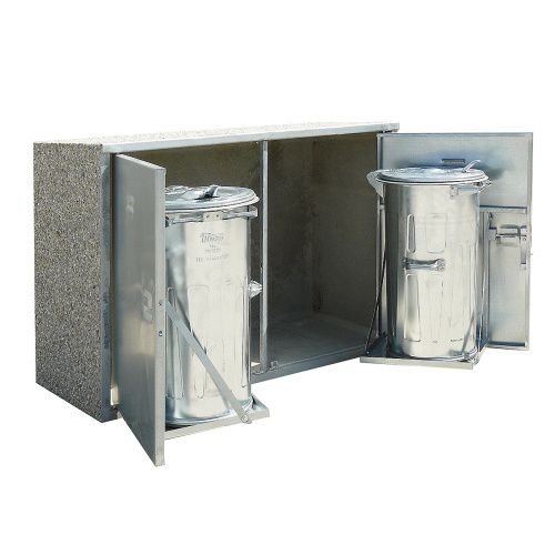 Containerstellplatz aus Metall, 2x110l, 1620x700x1150mm - Witterungsbeständig &amp; Einfach in der Handh